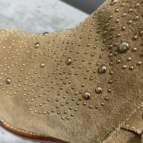 Zara Suede Gold Studded Ankle Boots/Booties Size 36 US 6 - Picture 13 of 16